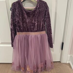 Size 8 zunie velour, purple Sequin Unicorn Tulle Skirt